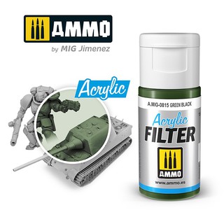 Ammo By MIG - AMIG0815  ACRYLIC FILTER Green Black