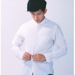 เสื้อเชิ้ต Smart Shirt แขนยาว สีขาว คอจีน มีกระดุม