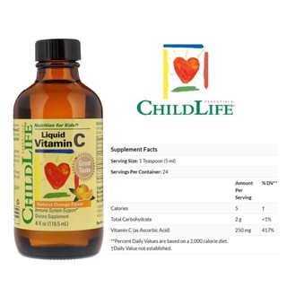 ChildLife, Essentials, Liquid Vitamin C, Natural Orange Flavor, 4 fl oz (118.5 mL)