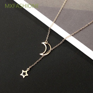 MXFASHIONE for Women Pendant Necklace Jewelry Moon Choker Chain Gold Color Charm Fashion Silver Color Bib Star/Multicolor