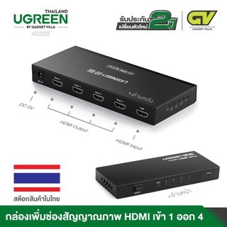 UGREEN HDMI Amplifier Splitter 1x4 เข้า 1 ออก 4 จอ Full HD รองรับ 4K รุ่น 40202 สินค้ารับประกัน 2 ปี(ศูนย์ไทย)