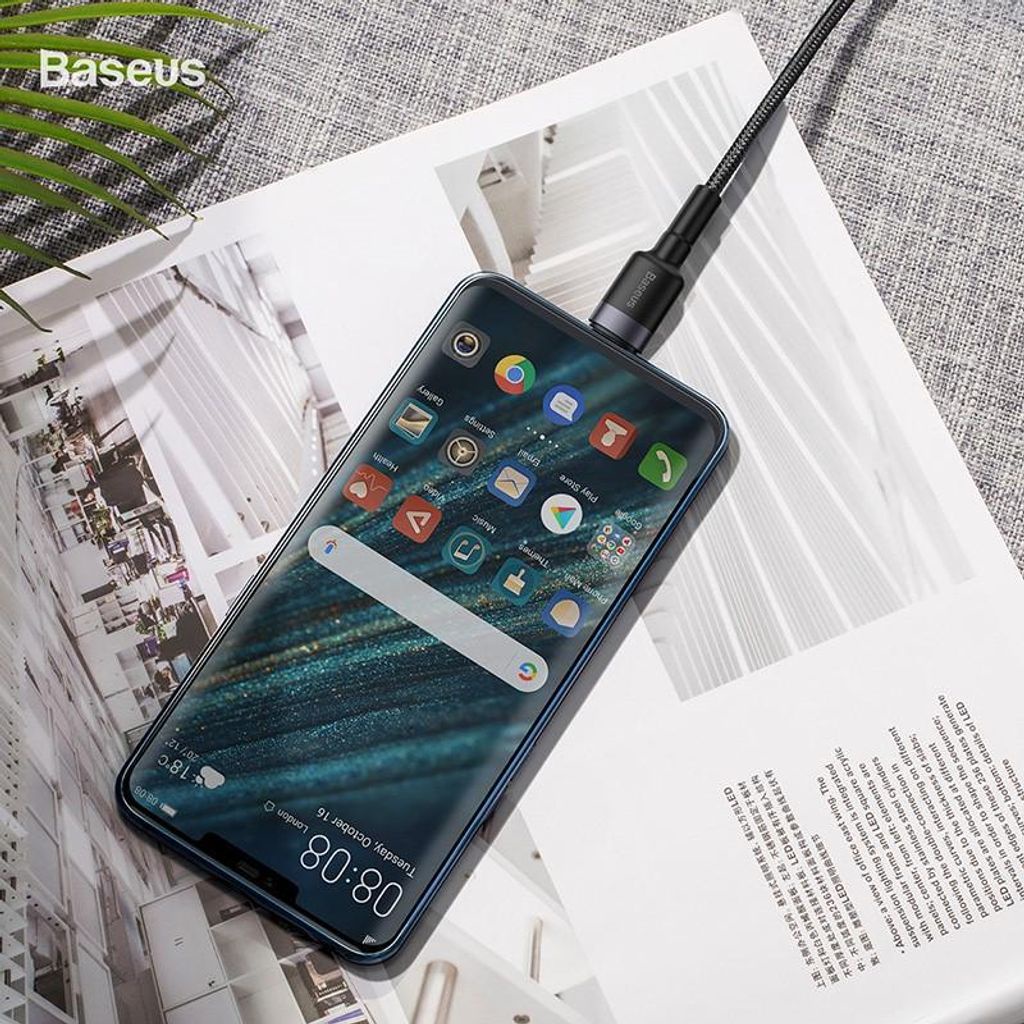 Baseus Cafule HW 40W/5A สายชาร์จ Huawei รองรับ Super Charge สายถัก USB เสียบได้ 2 ฝั่ง - รูปที่ 2