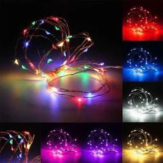 ไฟตกแต่ง LED 50 ดวง หยดน้ำ ใช้ถ่าน AA 3ก้อน 5เมตร หลายสี ไม่แถมถ่าน