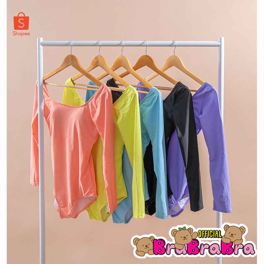 [ส่งจากไทย] 𝑩𝒓𝒂𝑩𝒓𝒂𝑩𝒓𝒂#sw-054 ชุดว่ายน้ำวันพีช one piece pastel หลังเว้า แขนยาว