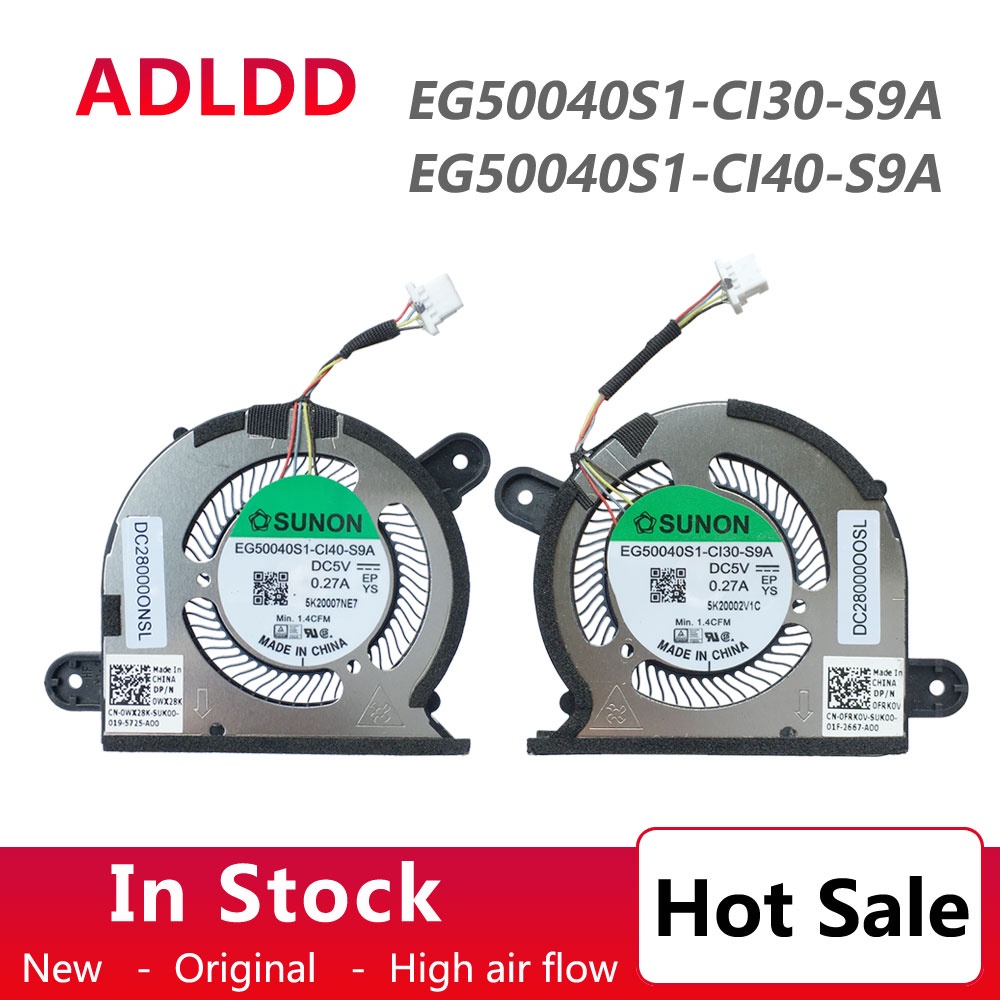 EG50040S1-CI30-S9A EG50040S1-CI40-S9A พัดลมระบายความร้อน DELL XPS 9300 DP/N 0FRK0V DF/N 0WX28K DC280