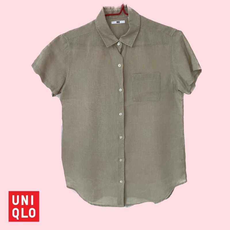 เสื้อเชิ้ต Uniqlo size S ผู้หญิง ผ้าลินิน