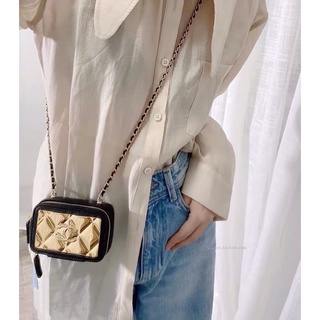 ชาแนล สะพายข้าง Cross Body กระเป๋าจิ๋ว มินิ พร้อมสายโซ่พันหนัง อะไหล่ทอง