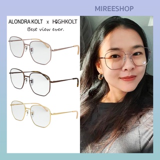 Alondra Kolt x HIGHKOLT High Hexagon Eyeglasses AK2555 แว่นกันแสงสีฟ้า กรอบแว่นพร้อมเลนส์กันแสงสีฟ้าจากหน้าจอคอมจอมือถือ