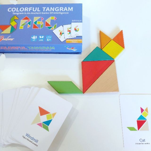 เกมฝึกไอคิว colorful tangram แทนแกรมไม้คุณภาพ งานดีเว่อร์!! Iq game