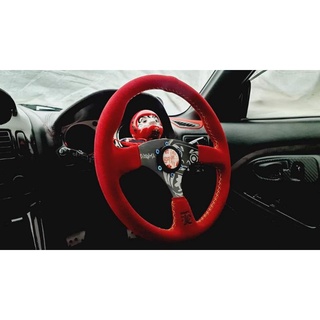 พวงมาลัย พวงแต่ง Ballfix Daruma edition ก้านตรง หนังกลับ 350มม.Daruma Steering wheel