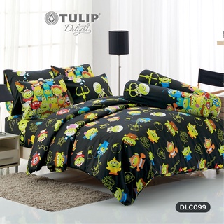 Tulip ชุดเครื่องนอน ผ้าปูที่นอน ผ้าห่มนวม รุ่นTulip Delight ลิขสิทธิ์การ์ตูน เอเลี่ยน ลาย DLC099