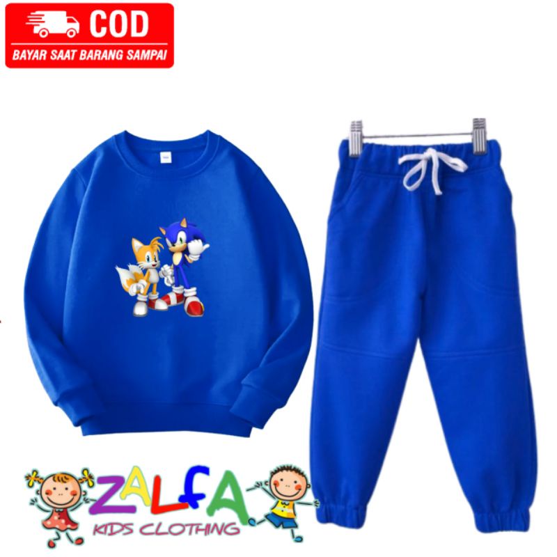 ชุดเสื้อกันหนาวเด็กและกางเกงจ็อกเกอร์ Sonic & Tails Hedgehog
