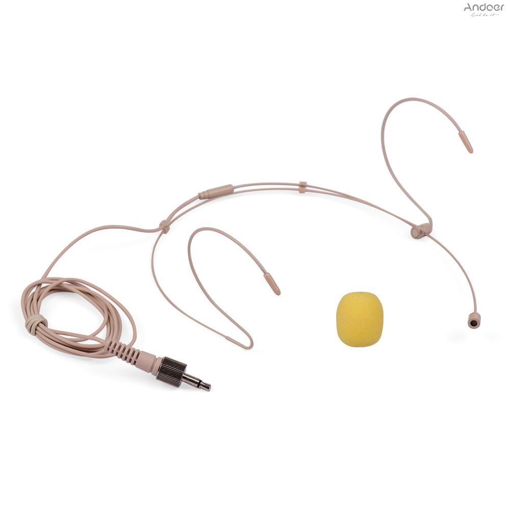 Lightweight Headworn Headset Microphone Condenser Mic 3.5mm Plug Compatible with Sennheiser Wireless Bodypack Transmitter