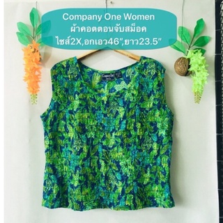 เสื้อ Company One ไซส์2X ผ้าคอตตอน ลาย Hawaii จับสม็อคสวย งานค้างสต็อคญี่ปุ่น เคลียร์ขายมือสอง รายละเอียดในรูปค่ะ