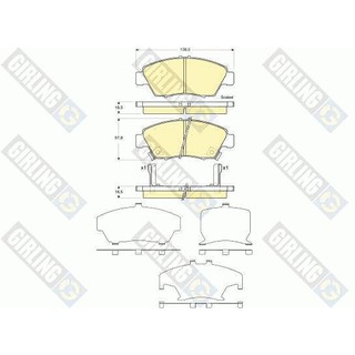Girling ผ้าเบรคหน้าฮอนด้า Honda Accord 98 2.4 6110619-1/T อะไหล่Honda ,อะไหล่ Accord