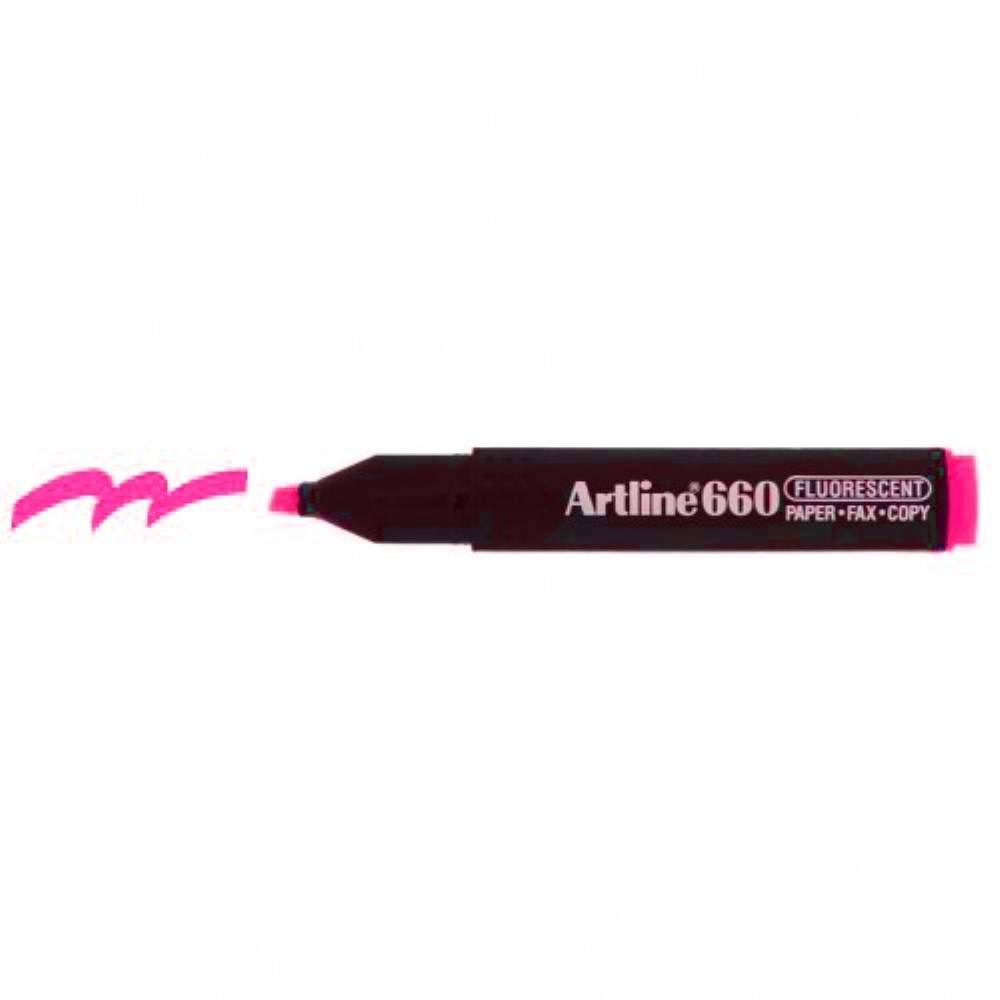 ปากกาเน้นข้อความ Artline 660 EK660 - สีชมพูเรืองแสง (รายการ No: A10-14 ART660PK) A1R3B19