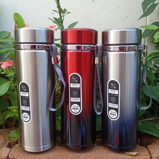 กระบอกน้ำ ขนาด 900ml. เก็บอุณหภูมิน้ำร้อน-น้ำเย็น สแตนเลส 304# (มีของพร้อมส่ง)