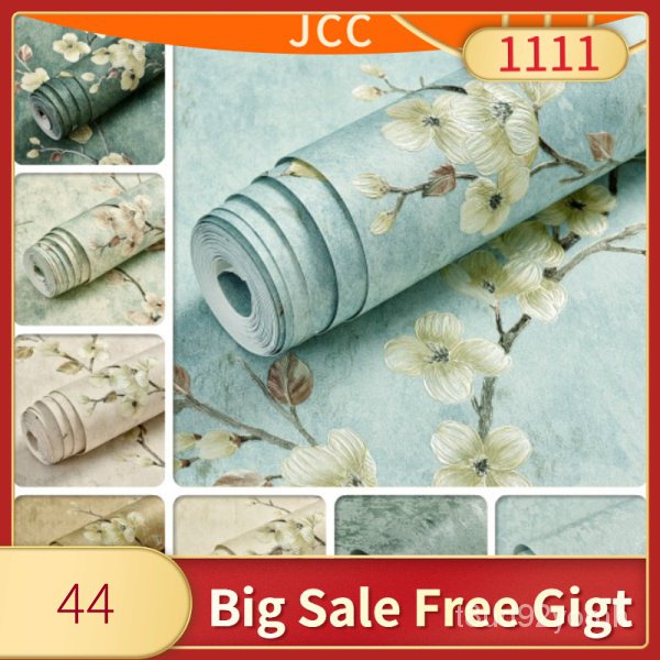 xq2b JCC 10m 3d flower floral wallpaper english style Non-self-adhesive wall paper dinding bedroom k