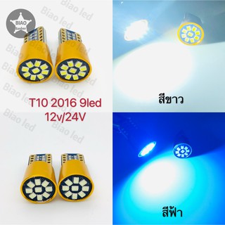 ไฟหรี่ มอเตอร์ไซค์ รถยนต์ ขั้วเสียบเล็ก T10 2016 9led 12v/24v 1คู่