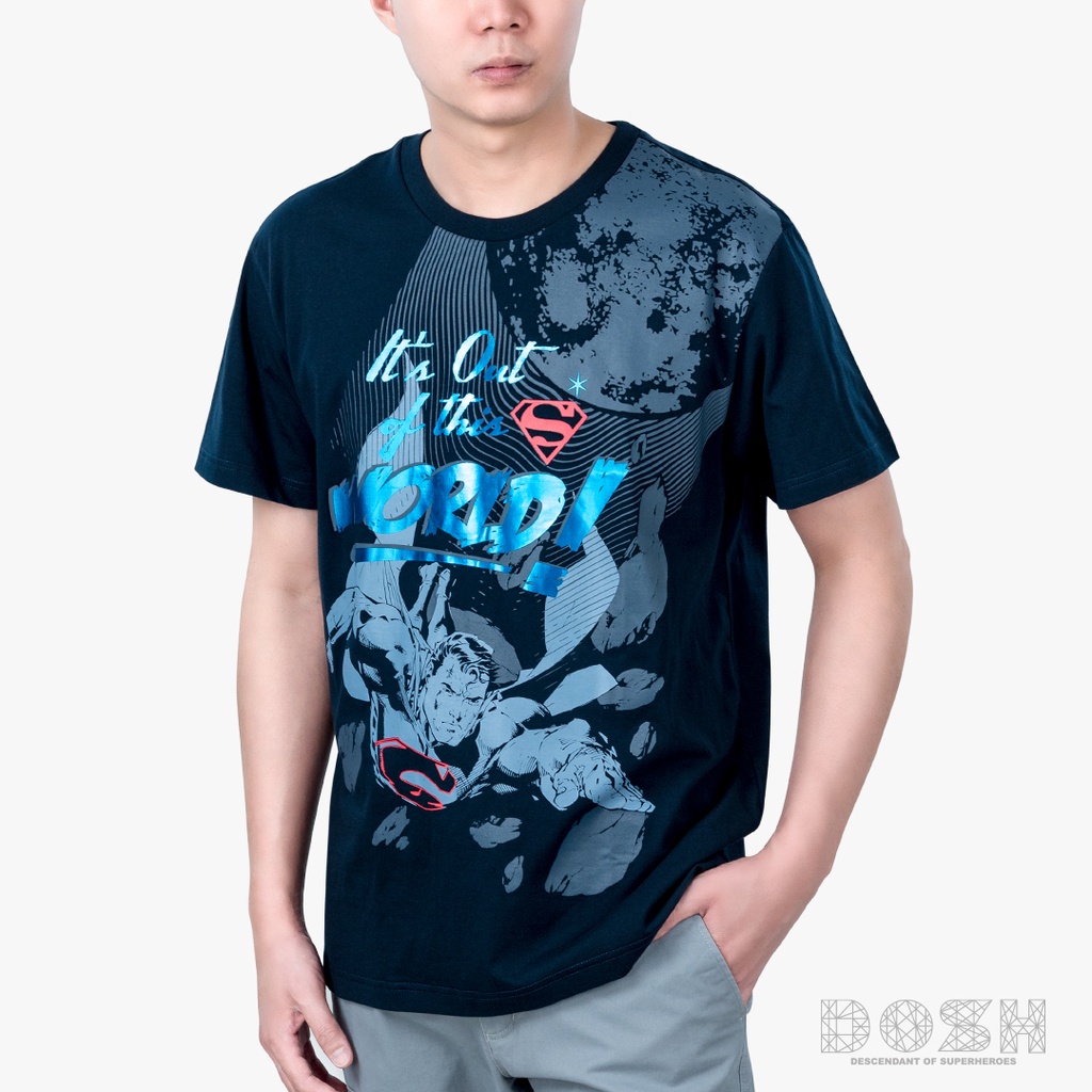 DOSH MEN'S T-SHIRTS SUPERMAN เสื้อยืดคอกลมผู้ชาย DSMT5198-NV