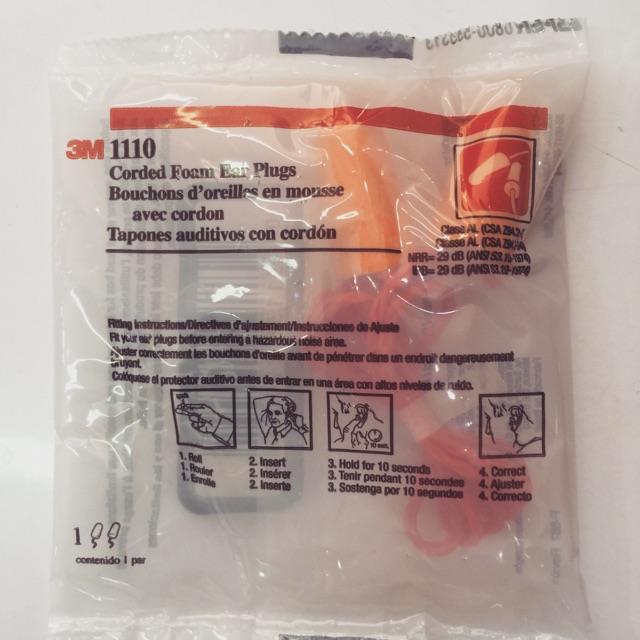 ปลั๊กอุดหู ear plugs 3M. 1110