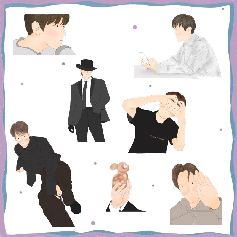 Sticker A6 BAEKHYUN BAMBI collection 'ㅅ'