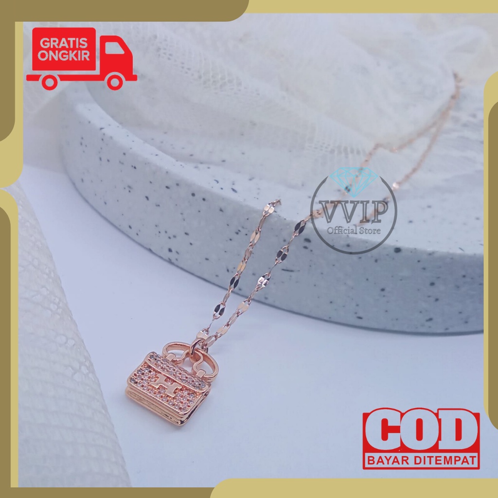 สแตนเลสผู้หญิง & 39; s สร้อยคอไทเทเนียมธรรมดาสาวจี้หรูหรา Hemees กระเป๋าลูกตุ้มสาวอุปกรณ์เสริม VVIP6