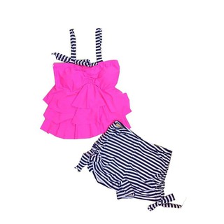 Easy Swim ชุดว่ายน้ำ Two Piece (สีชมพู/ดำ)