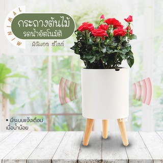 กระถาง​พร้อมขาตั้ง 🌱 กระถางต้นไม้ พลาสติก กระถางต้นไม้​ แบบ​เก็บ​น้ำ​ได้​ รด​น้ำ​อัตโนมัติ​ มินิมอล ต้นไม้ ระบบแจ้งเตือน