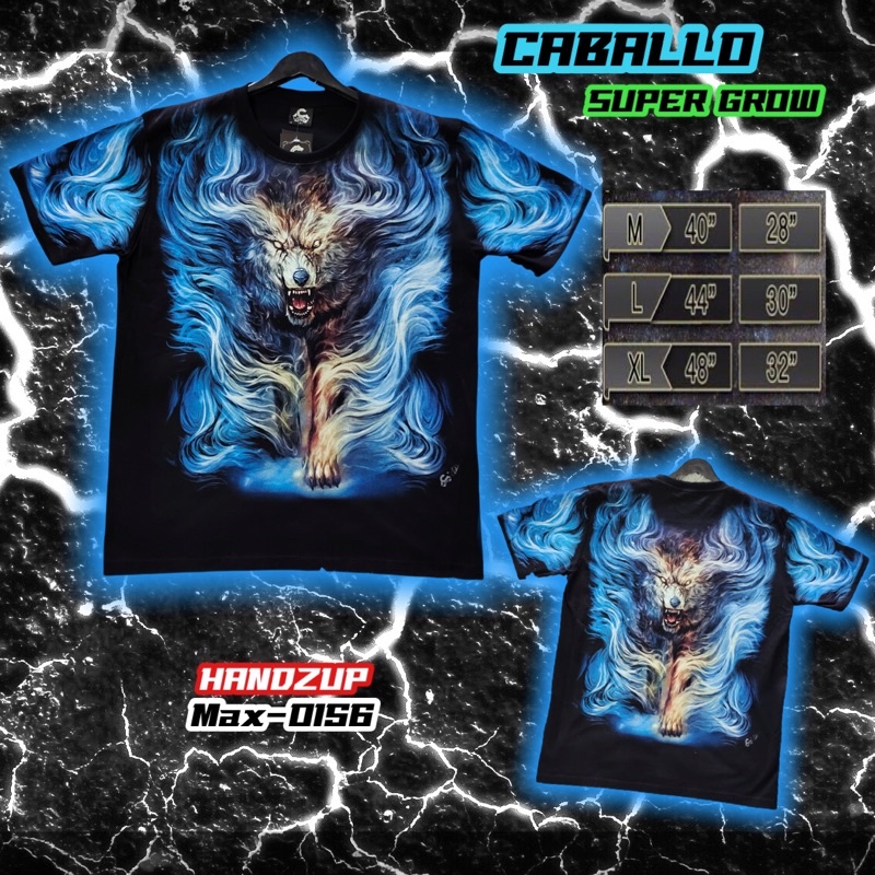 เสื้อOVP เรืองแสง Caballoแท้💯% Max-156 ลายหมาป่า OVP
