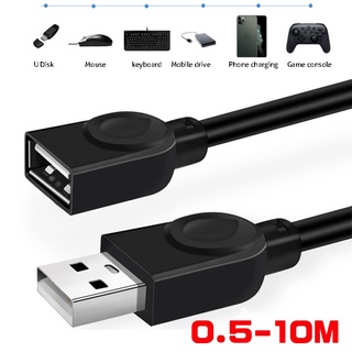 【จัดส่งรวดเร็ว】สายเคเบิลต่อขยาย Usb 2.0 ตัวผู้ เป็นตัวเมีย USB เป็น USB