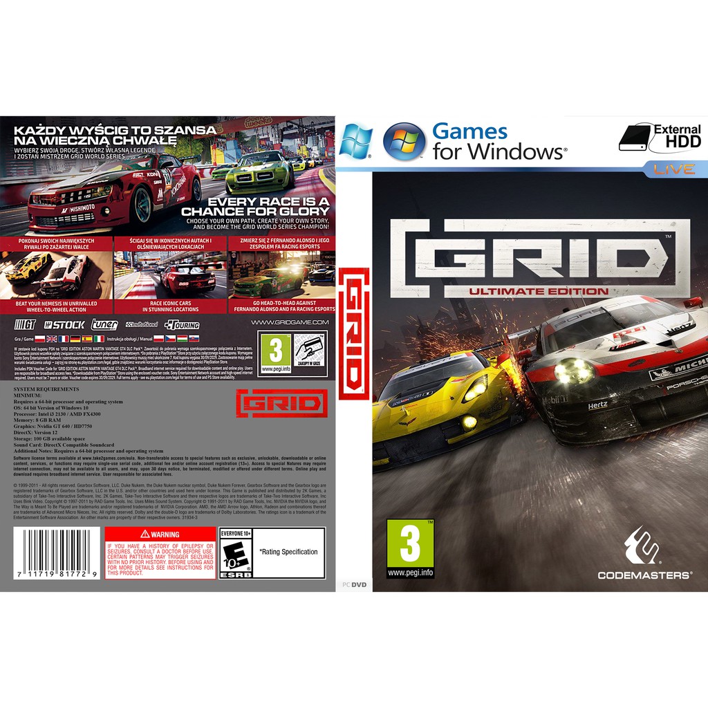 GRID: Ultimate Edition – v1.0.118.9362 + 8 DLCs PC GAME Offline [Pendrive INSTALLATION]