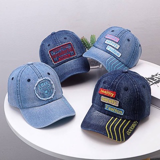 ☆ส่งด่วน☆ หมวกเด็ก 2ปี-8ปี รอบหัว:52-54 cm. หมวกแก๊ปยีนส์ ปั…