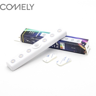 COMELY ไฟ LED ตู้เสื้อผ้าแบบเหนี่ยวนำไฟกลางคืน DC4.5V ไฟอุ่น 0.5W ประเภทแบตเตอรี่ติดตั้งง่ายไฟกลางคืน