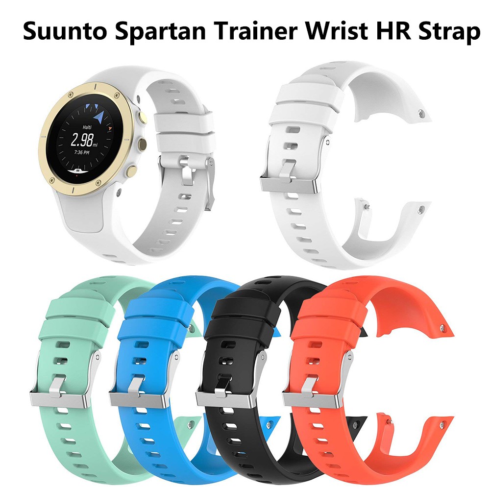 สายนาฬิกาข้อมือซิลิโคน แบบนิ่ม พร้อมหัวเข็มขัดโลหะ แบบเปลี่ยน สําหรับ Suunto Spartan Trainer HR