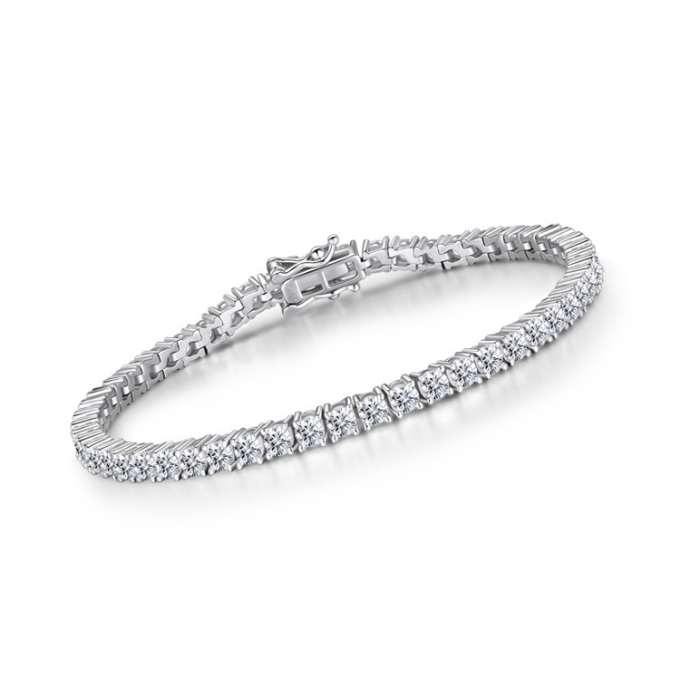 4mm/0.3ct Tennis Bracelet full setting moissanite diamond Silver 925