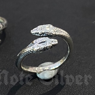 แหวนเงินแท้ งูฟรีไซส์มีสองหัว Sterling Silver 925 NSRG2891