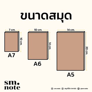 สมุด A7(ขั้นต่ำ 1ลาย 4เล่ม ) - A6 - A5 ลายร้าน