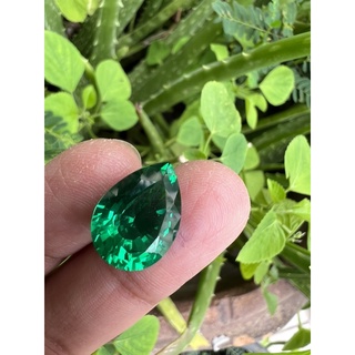 พลอยนาโนมรกตรูปหยดน้ำ 20x15 มิล 15 cts | Nano Emerald Pear shape 20x15 MM 15 cts - S