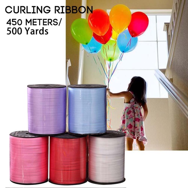 250 / 500Yard Helium บอลลูน String Curling Ribbon Belon Reben ผูกเชือก Tali Belon Ikat ไนลอนลวด