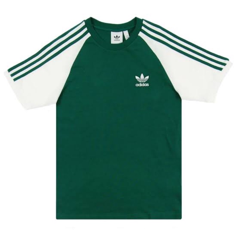เสื้อยืด Ringer Retro สีเขียว/ขาว