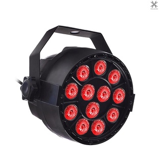 [T&amp;H] โคมไฟ LED RGB AC90-240V 18W 12 * 3 in 1 รองรับเอฟเฟคไฟกระโดด DMX512 เปิดใช้งานเสียง ทํางานอัตโนมัติ ควบคุม Master-slave แฟลช 7CH Strobe