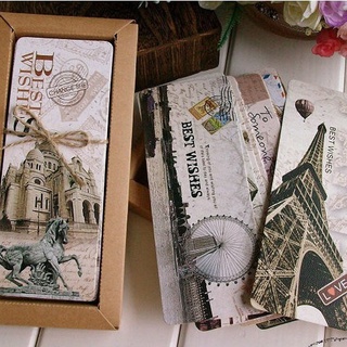 30pcs/box Retro Nostalgic Exotic Bookmarks Creative Exquisite Classical Paper Bookmarks Childrens Stationery Gifts