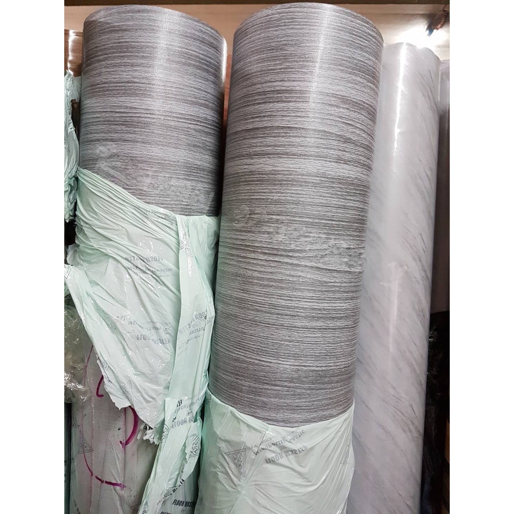 ส่งฟรีเก็บเงินปลายทางได้กระเบื้องยางม้วน.8มิลไม่มีผ้าผสม PVC100%กว้าง 1.5และ 2เมตรลาย3076