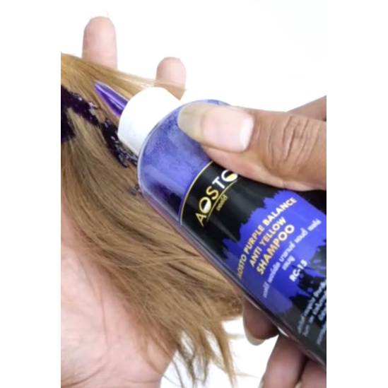 🔥AOSTO PURPLE BALANCE ANTI YELLOW SHAMPOO🔥เเชมพูม่วงออสโต้บาลานซ์ RC-15 (Net250G)แชมพูม่วงแชมพูถนอมสีผม💆‍♀️
