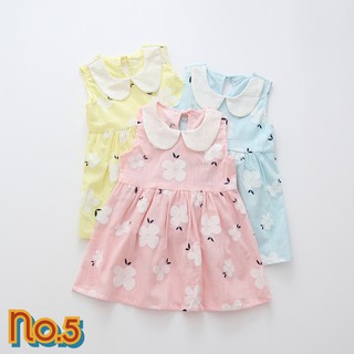 No.5 ⭐เดรสเด็กคอบัว ลายดอกไม้ มินิเดรส ⭐ PETERPAN COLLAR DRESS