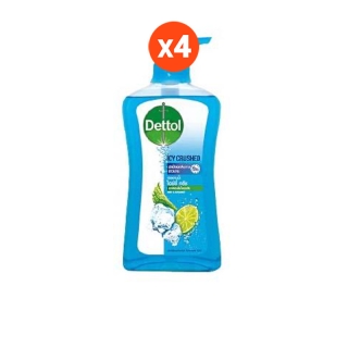 [ใส่โค้ด8DETTMARTลด120] Dettol เดทตอล สบู่เหลวอาบน้ำ แอนตี้แบคทีเรีย สูตรไอซ์ซี่ ครัช 500 มล. x 4 ขวด