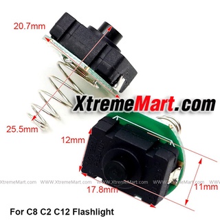 สวิตช์ท้ายพร้อม PCB สำหรับ UltraFire 501B C8 C2 C12 เเละไฟฉายอื่นๆ