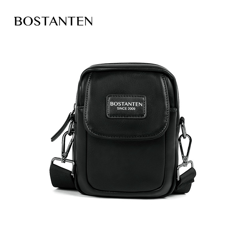 Bostanten กระเป๋าเมสเซนเจอร์หนัง PU สำหรับผู้ชาย