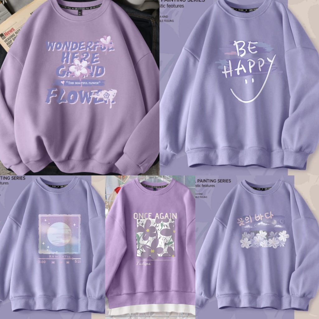 UNGU LILAC VERSION SWEATER CREWNECK สีม่วง LOVERS